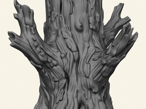 Dead Tree Trunk 01 3D Print Model