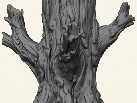 Dead Tree Trunk 01 3D Print Model