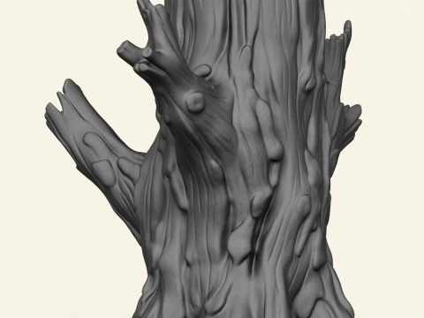 Dead Tree Trunk 01 3D Print Model