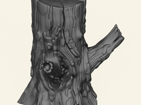 Dead Tree Trunk 01 3D Print Model