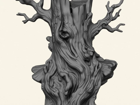Dead Tree Trunk 03 3D Print Model