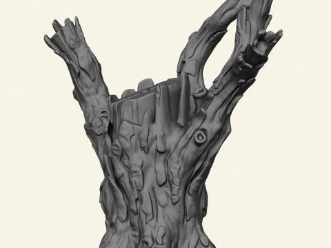 Dead Tree Trunk 05 3D Print Model