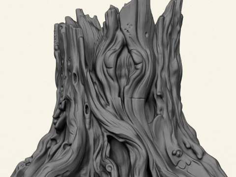 Dead Tree Trunk 07 3D Print Model