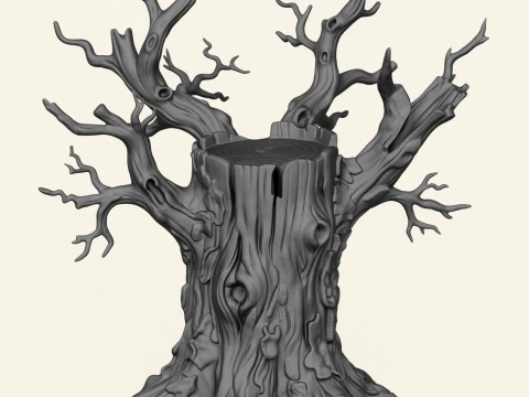 Dead Tree Trunk 10 3D Print Model