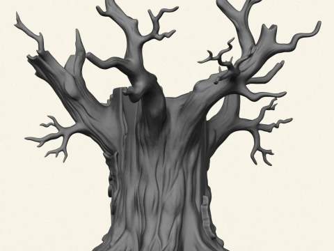Dead Tree Trunk 10 3D Print Model