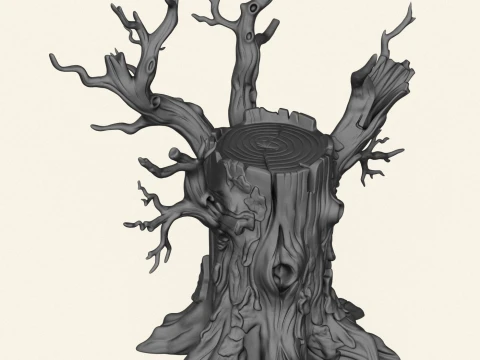 Dead Tree Trunk 10 3D Print Model