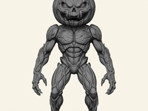 Pumpkin Monster Character 3D Print Model