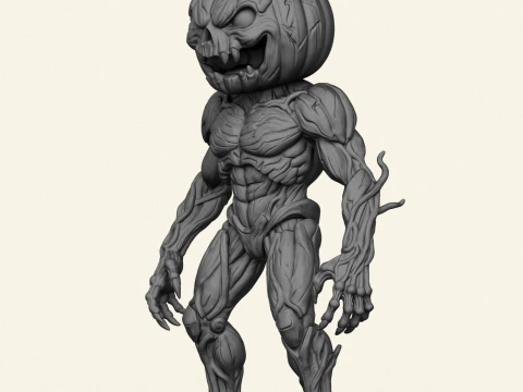 Pumpkin Monster Character 3D Print Model