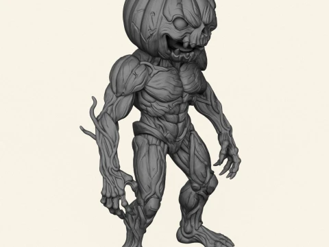 Pumpkin Monster Character 3D Print Model