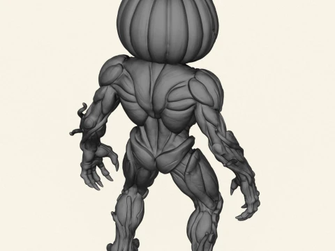 Pumpkin Monster Character 3D Print Model