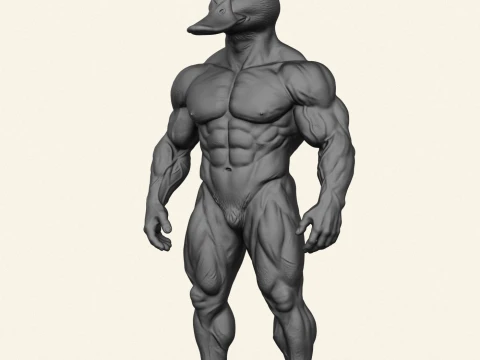 Stylish Duck Man Character 3D Print Model