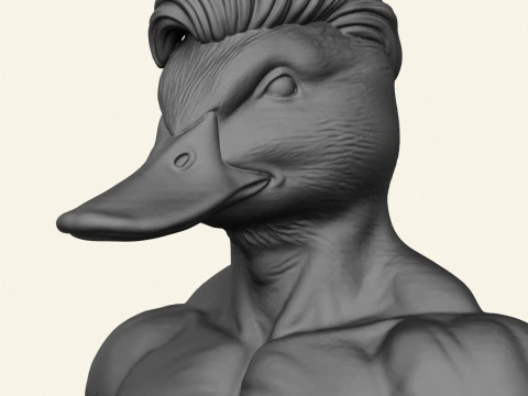 Stylish Duck Man Character 3D Print Model