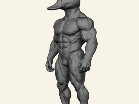 Stylish Duck Man Character 3D Print Model