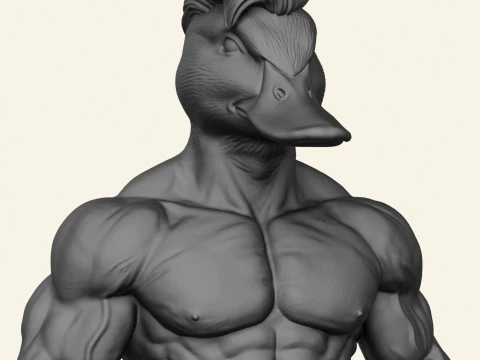 Stylish Duck Man Character 3D Print Model