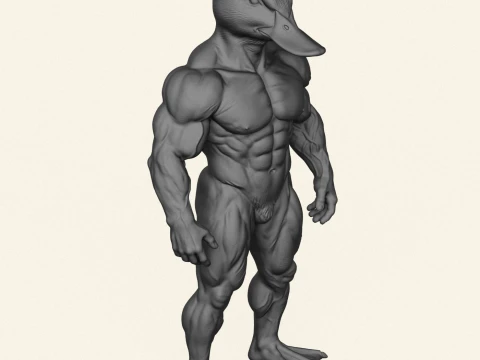 Stylish Duck Man Character 3D Print Model