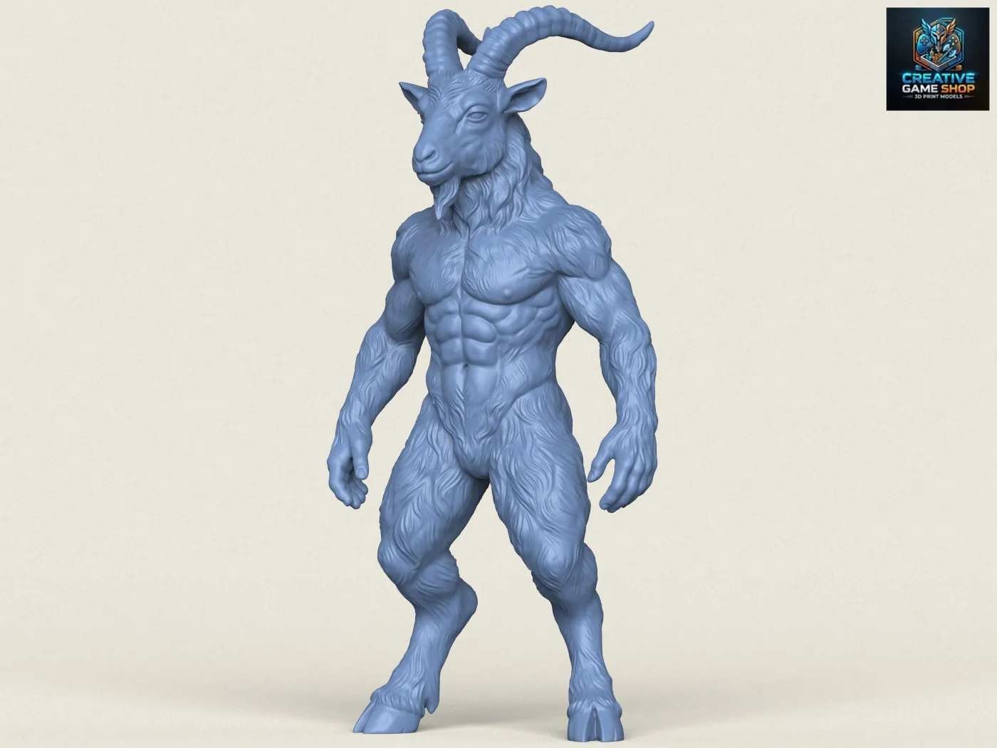 Goat Muscular Character 3D Print Model .c4d .max .obj .3ds .fbx .stl .blend 