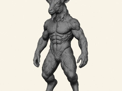 Goat Muscular Character 3D Print Model