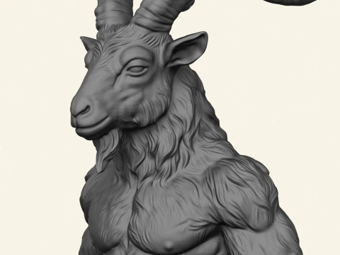 Goat Muscular Character 3D Print Model