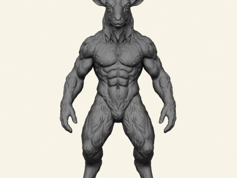 Goat Muscular Character 3D Print Model