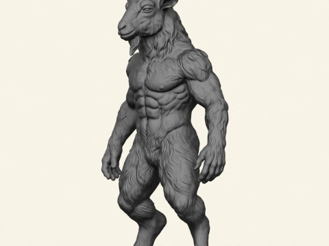 Goat Muscular Character 3D Print Model