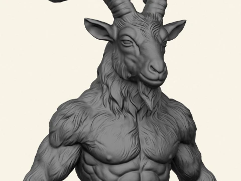 Goat Muscular Character 3D Print Model
