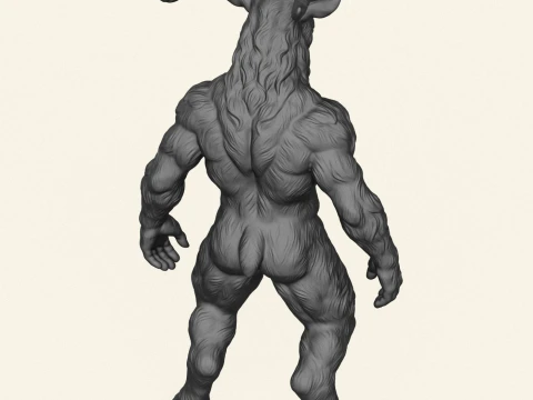 Goat Muscular Character 3D Print Model