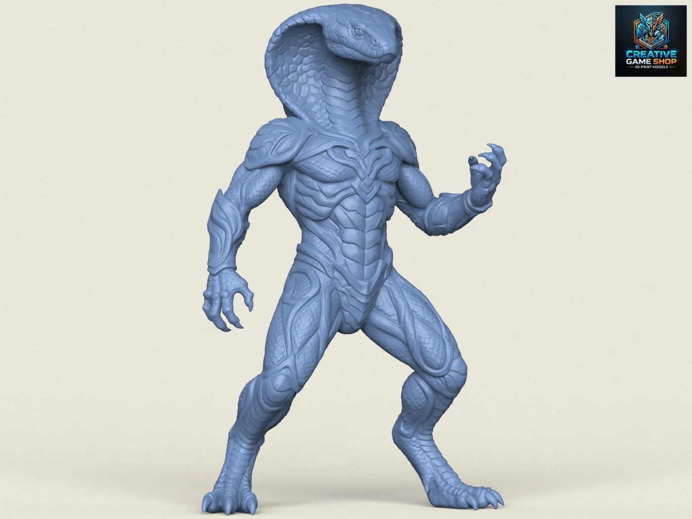 Monster Cobra Snake Character 3D Print Model .c4d .max .obj .3ds .fbx .stl .blend 
