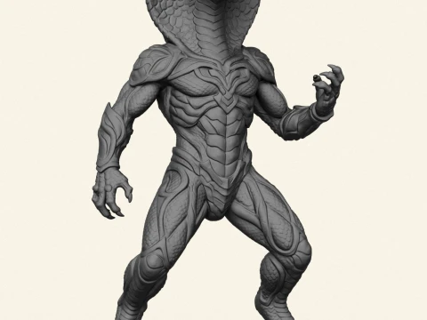 Monster Cobra Snake Character 3D Print Model