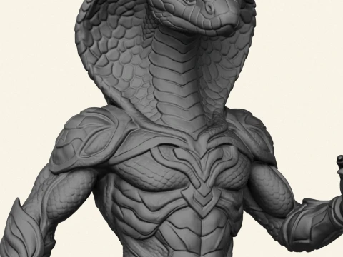 Monster Cobra Snake Character 3D Print Model