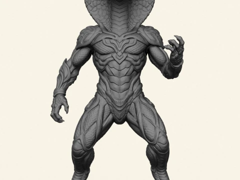 Monster Cobra Snake Character 3D Print Model
