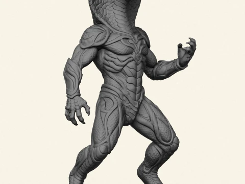 Monster Cobra Snake Character 3D Print Model