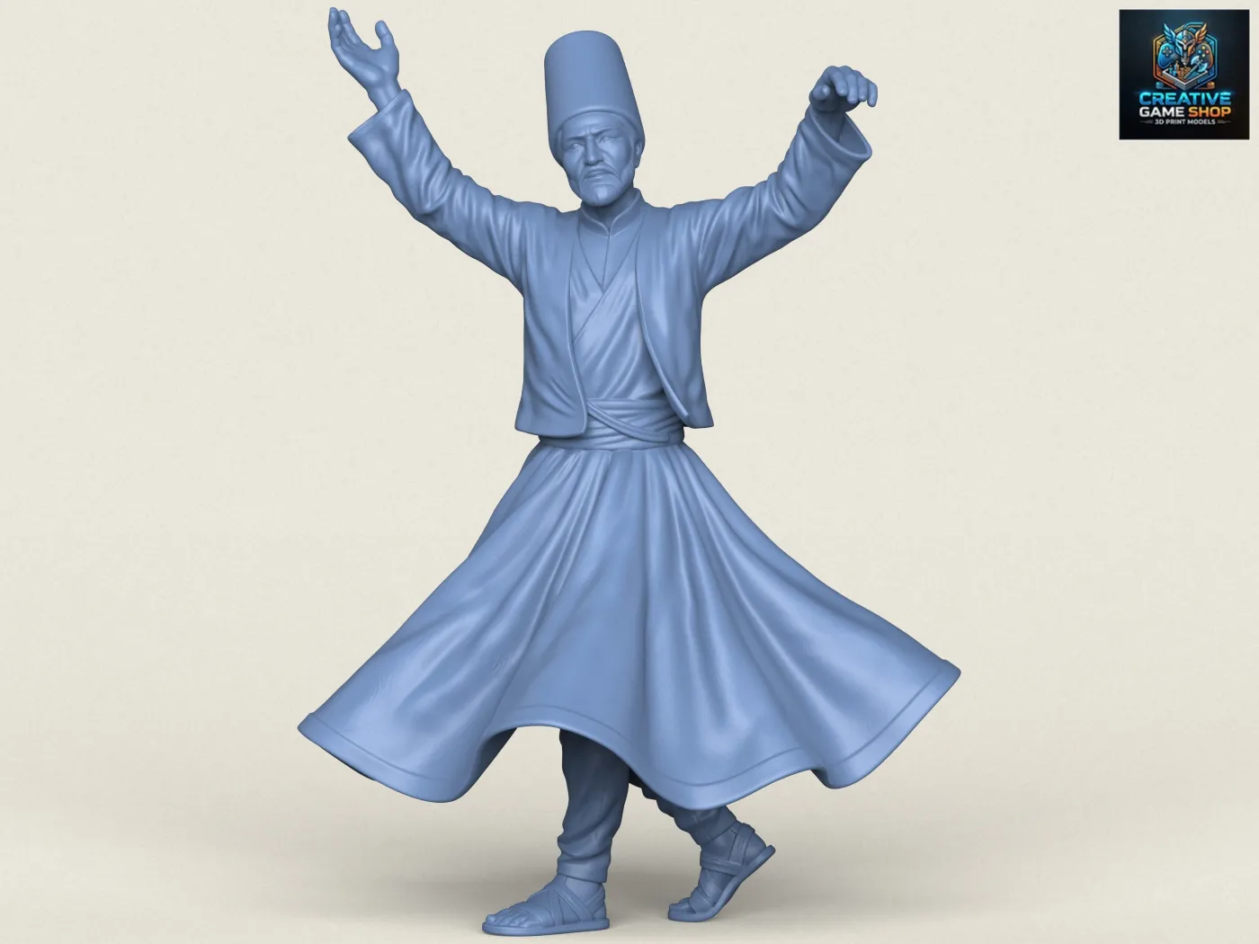Sufi Dervish Dancer Statue 3D Print Model .c4d .max .obj .3ds .fbx .stl .blend 