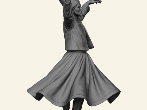 Sufi Dervish Dancer Statue 3D Print Model