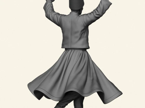 Sufi Dervish Dancer Statue 3D Print Model