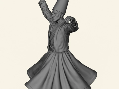 Sufi Dervish Dancer Statue 3D Print Model