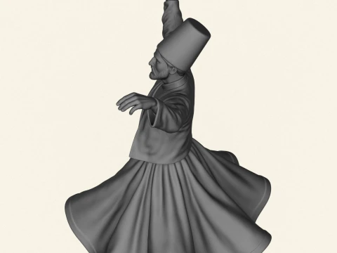 Sufi Dervish Dancer Statue 3D Print Model