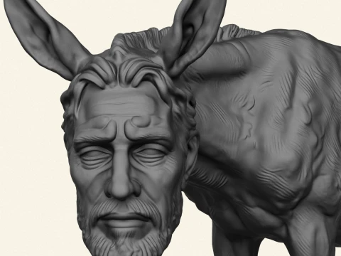Donkey Man Miniature Toy 3D Print Model
