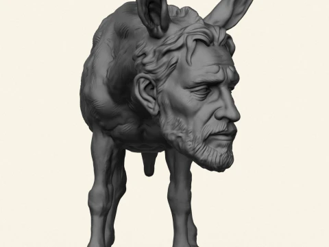 Donkey Man Miniature Toy 3D Print Model