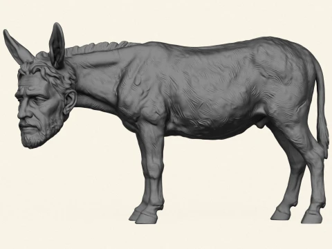 Donkey Man Miniature Toy 3D Print Model