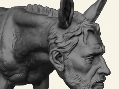Donkey Man Miniature Toy 3D Print Model