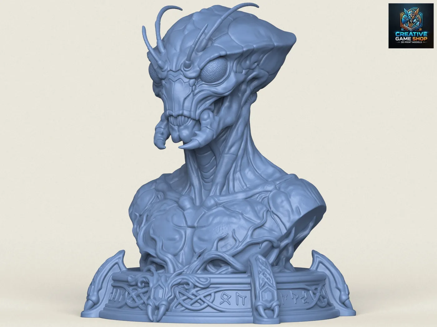 District 9 Alien Bust 3D Print Model .c4d .max .obj .3ds .fbx .stl .blend