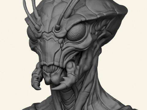 District 9 Alien Bust 3D Print Model
