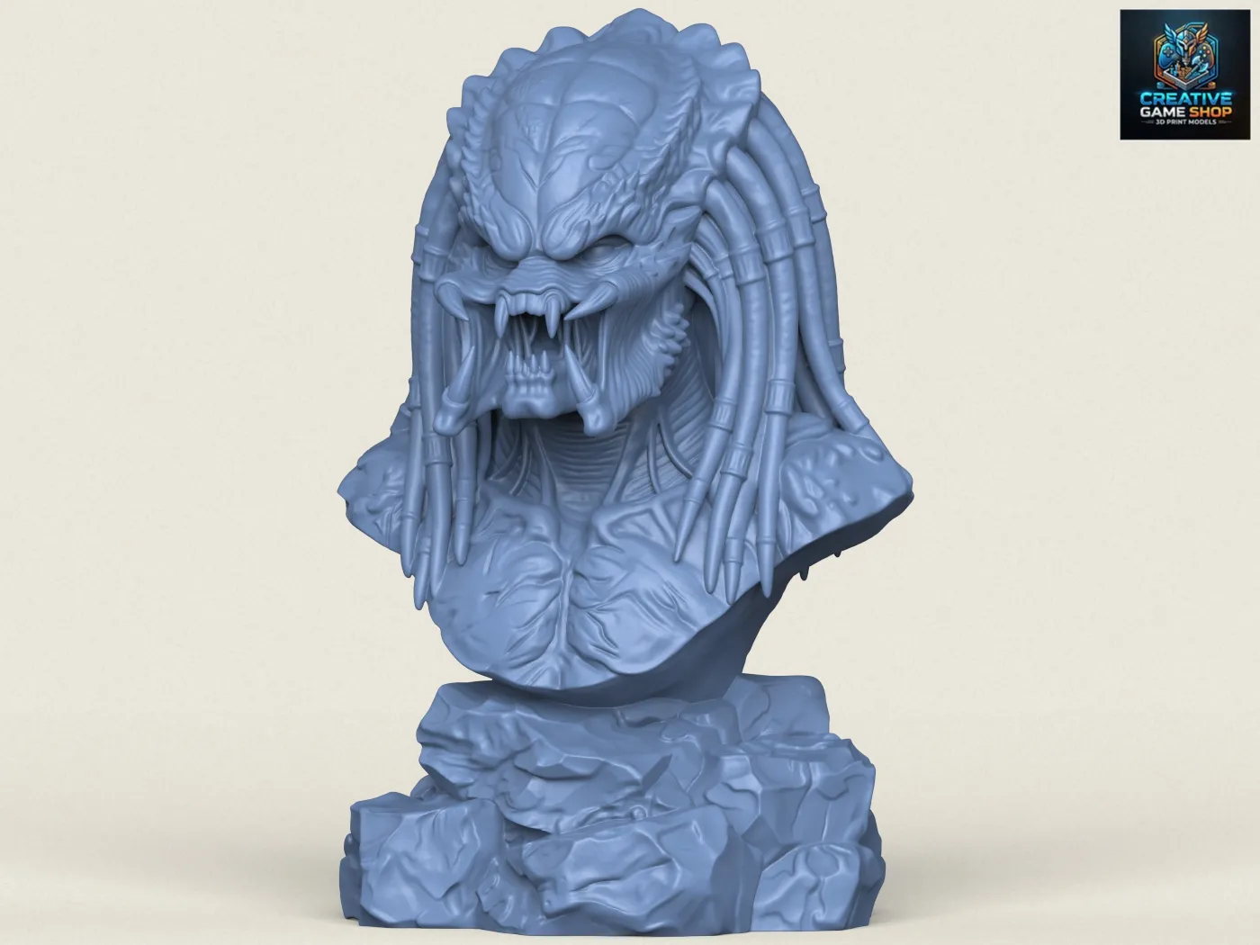 Predator Bust 3D Print Model .c4d .max .obj .3ds .fbx .stl .blend