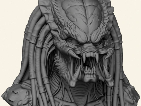 Predator Bust 3D Print Model