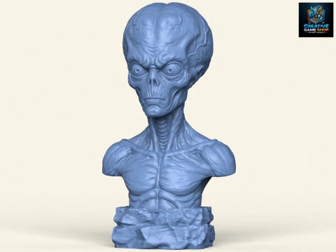 Mars Attacks Alien Bust 3D Print Model