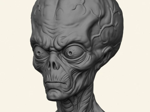 Mars Attacks Alien Bust 3D Print Model