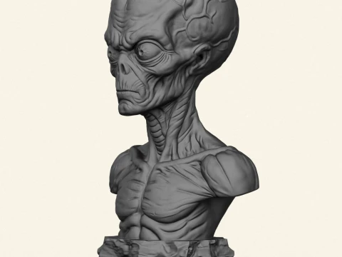 Mars Attacks Alien Bust 3D Print Model