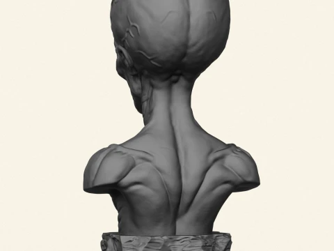 Mars Attacks Alien Bust 3D Print Model