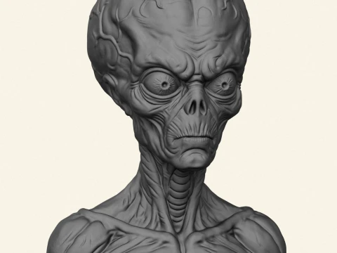 Mars Attacks Alien Bust 3D Print Model