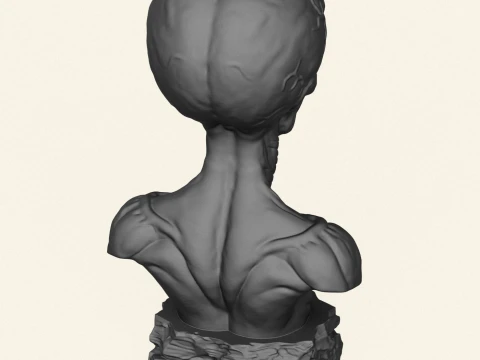 Mars Attacks Alien Bust 3D Print Model